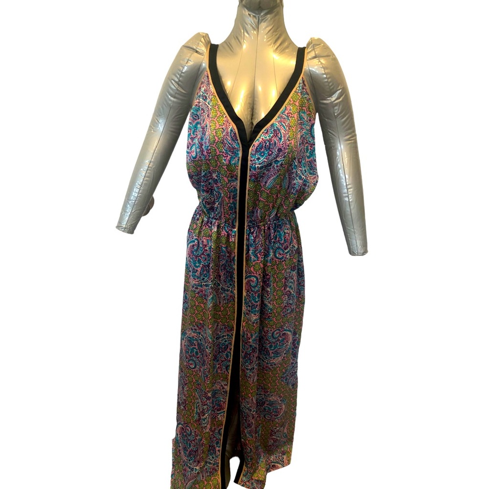 Juicy Couture purple patter v-neck tank maxi dress size 4 Women’s - Picture 1 of 13